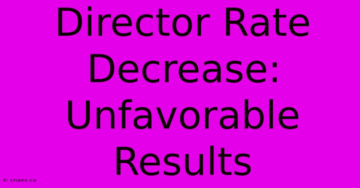 Director Rate Decrease: Unfavorable Results