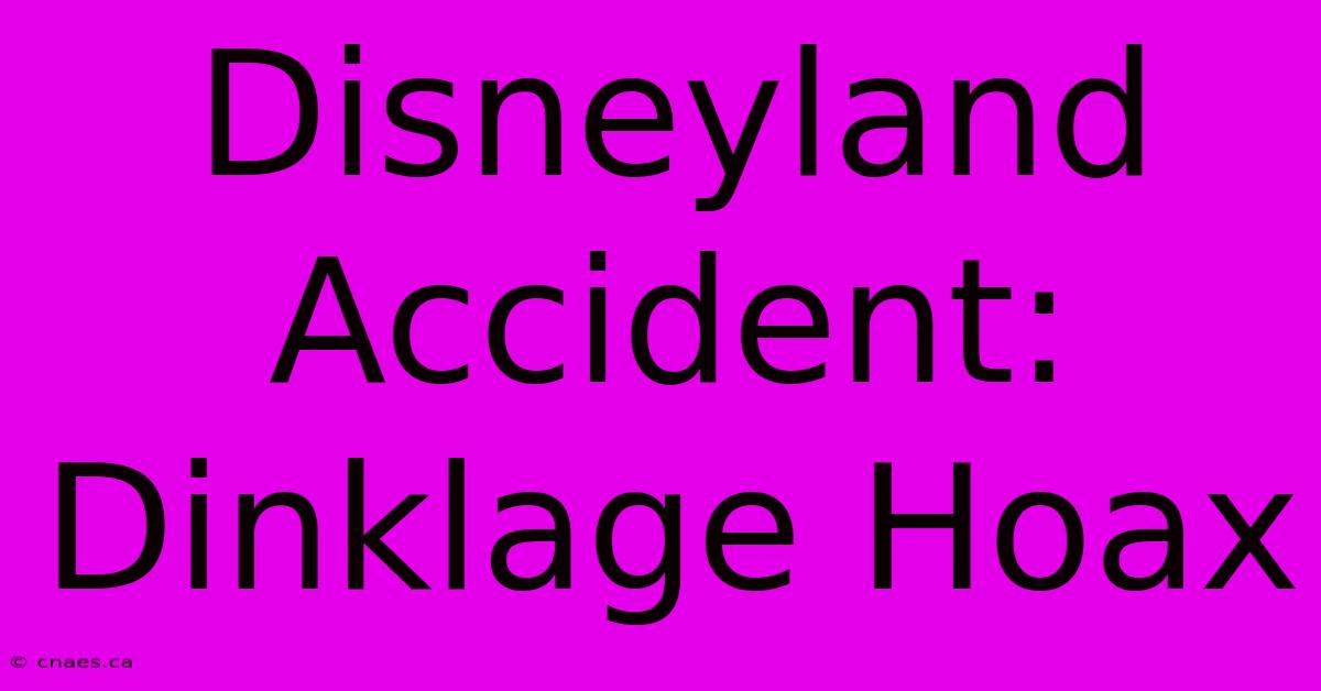 Disneyland Accident: Dinklage Hoax