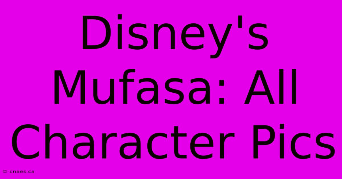 Disney's Mufasa: All Character Pics