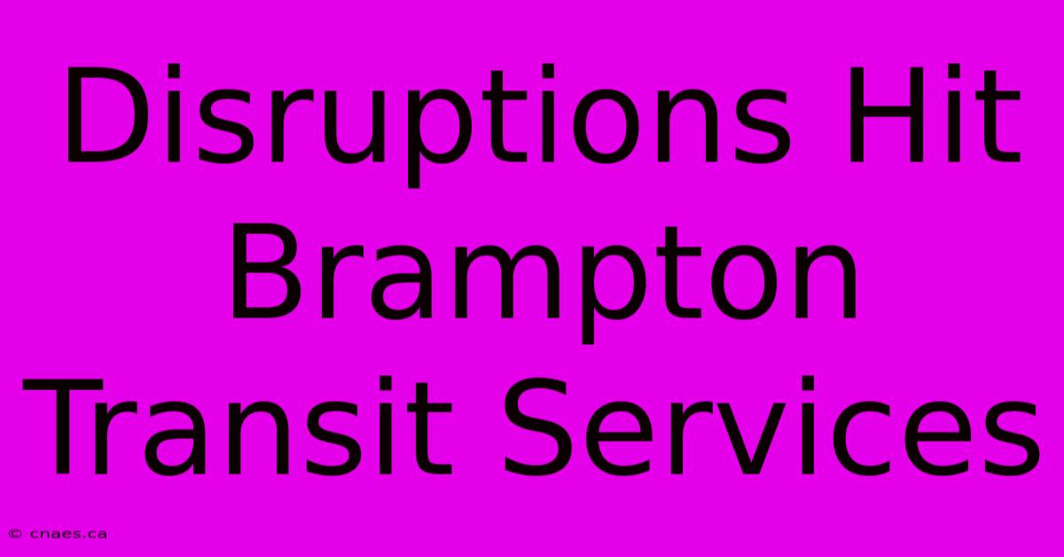 Disruptions Hit Brampton Transit Services