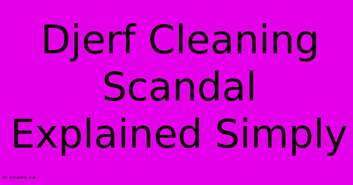 Djerf Cleaning Scandal Explained Simply