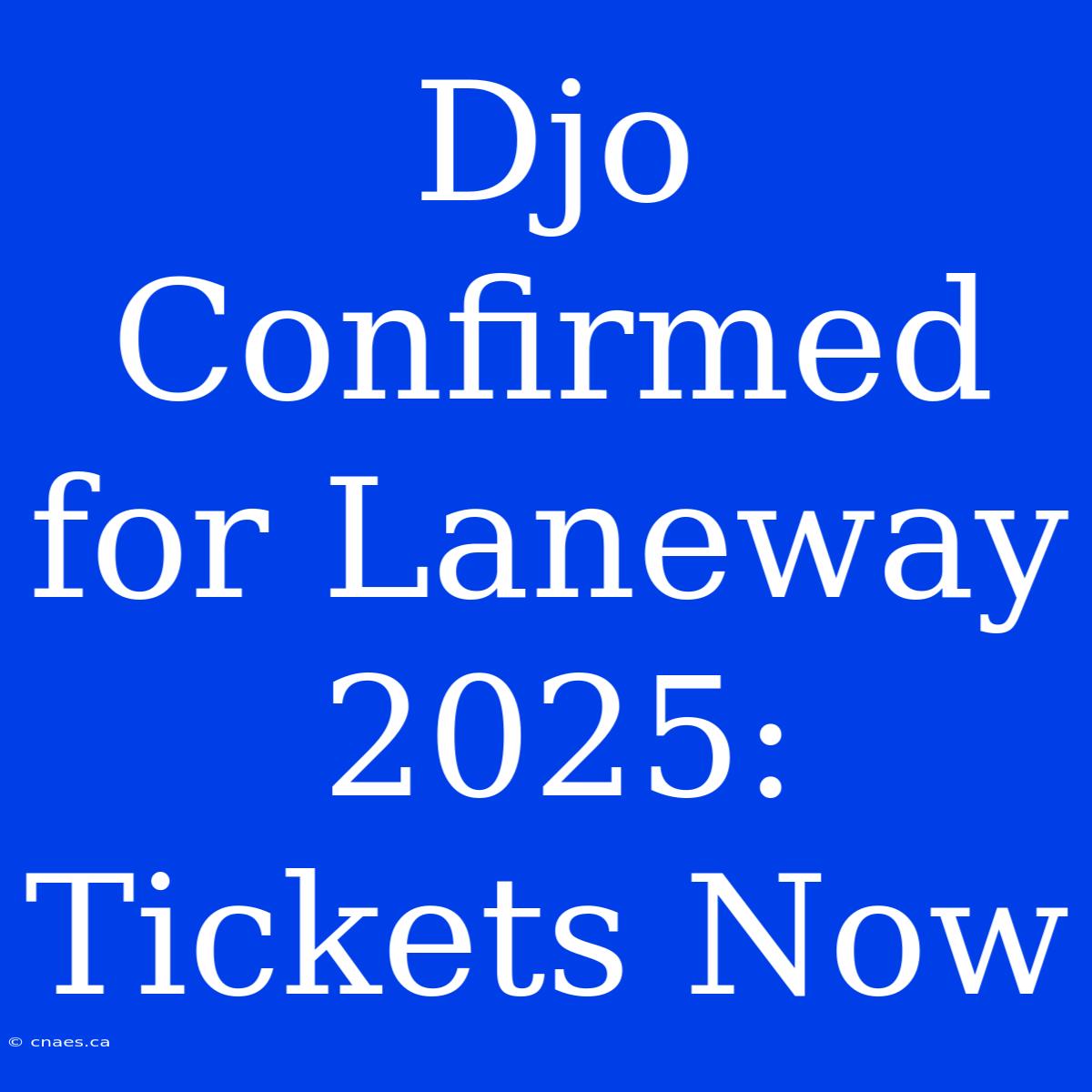 Djo Confirmed For Laneway 2025: Tickets Now