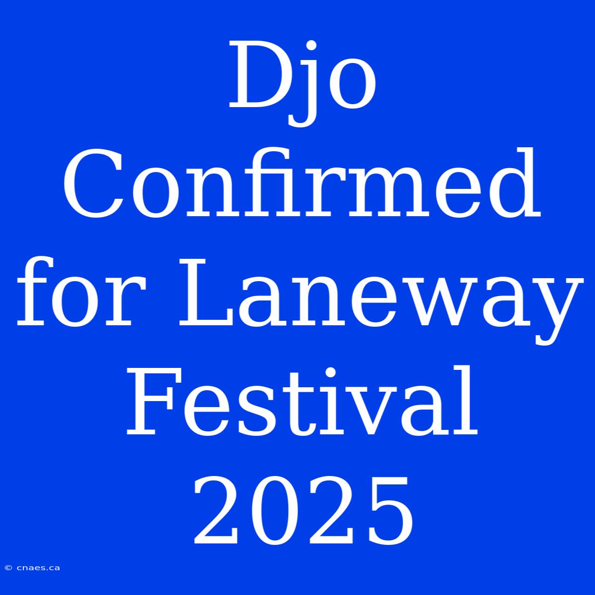 Djo Confirmed For Laneway Festival 2025