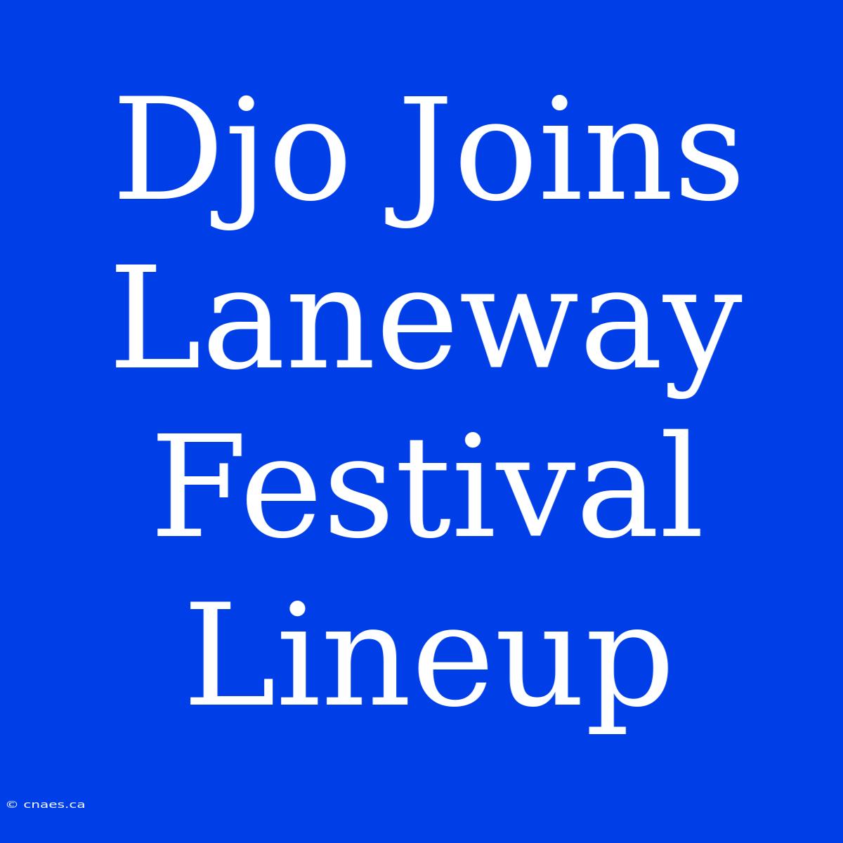 Djo Joins Laneway Festival Lineup