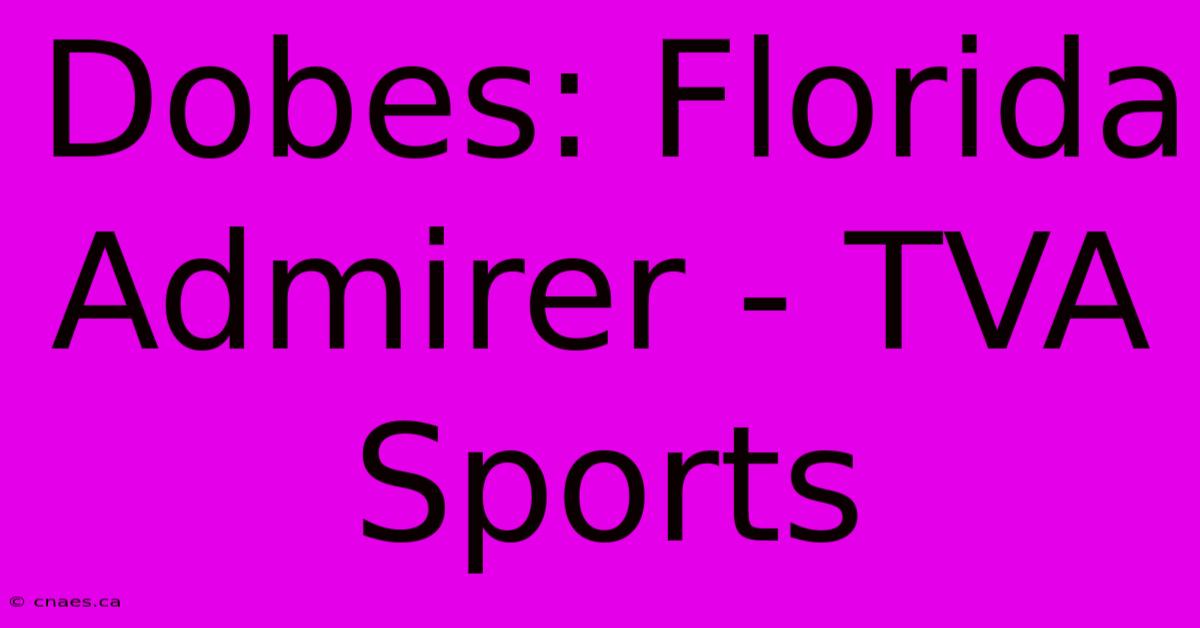 Dobes: Florida Admirer - TVA Sports