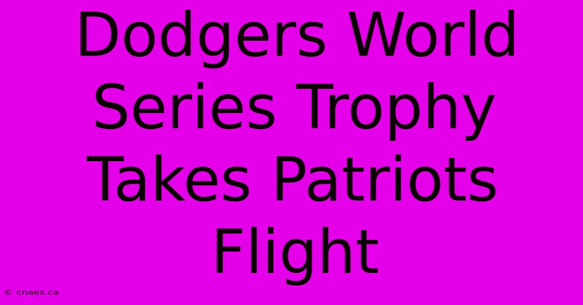 Dodgers World Series Trophy Takes Patriots Flight