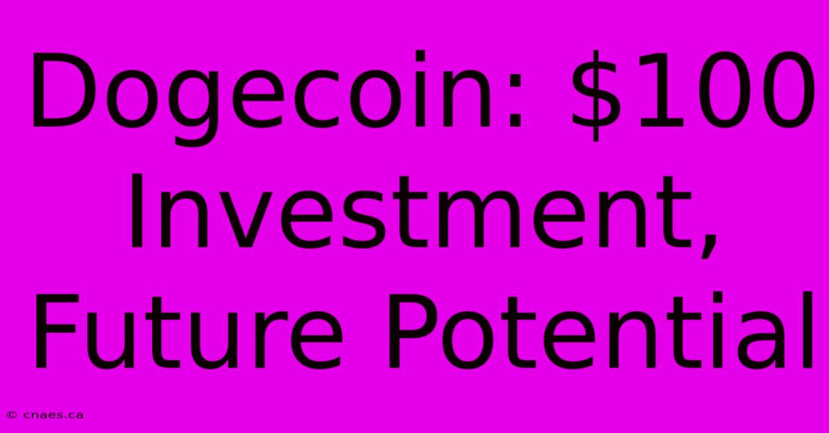 Dogecoin: $100 Investment, Future Potential 