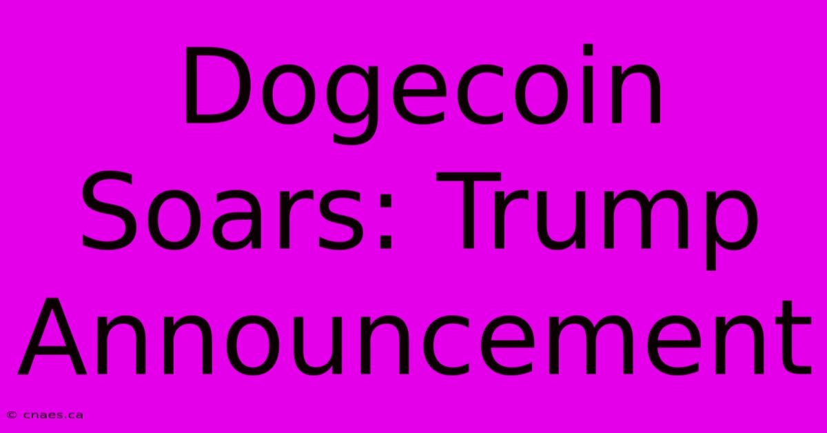 Dogecoin Soars: Trump Announcement