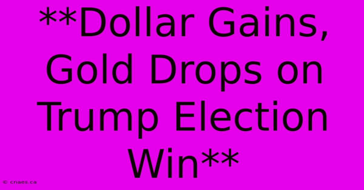 **Dollar Gains, Gold Drops On Trump Election Win** 