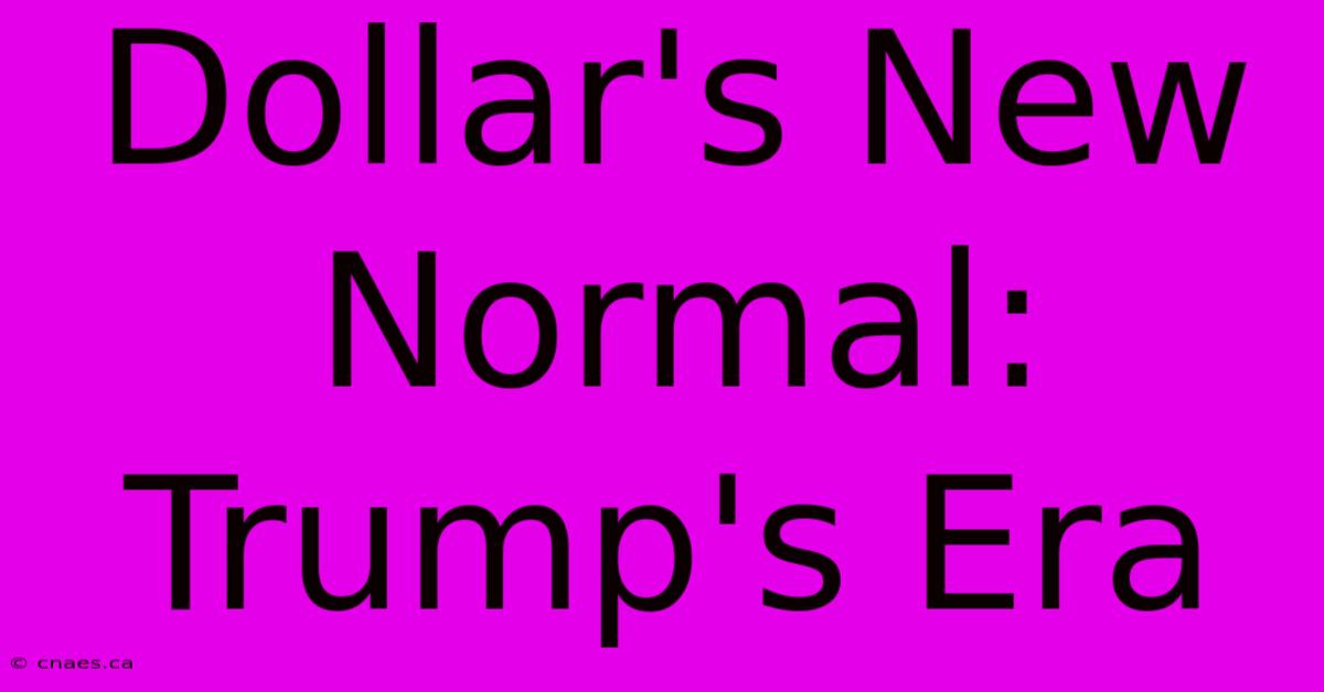 Dollar's New Normal: Trump's Era