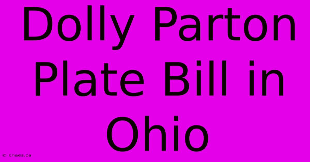 Dolly Parton Plate Bill In Ohio