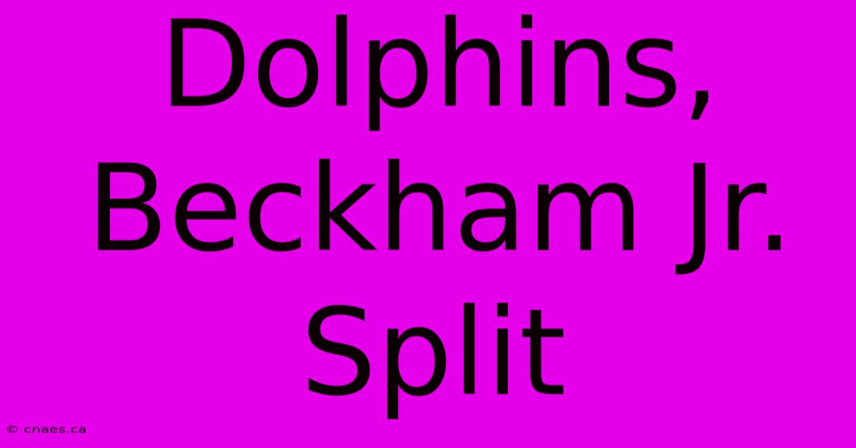 Dolphins, Beckham Jr. Split