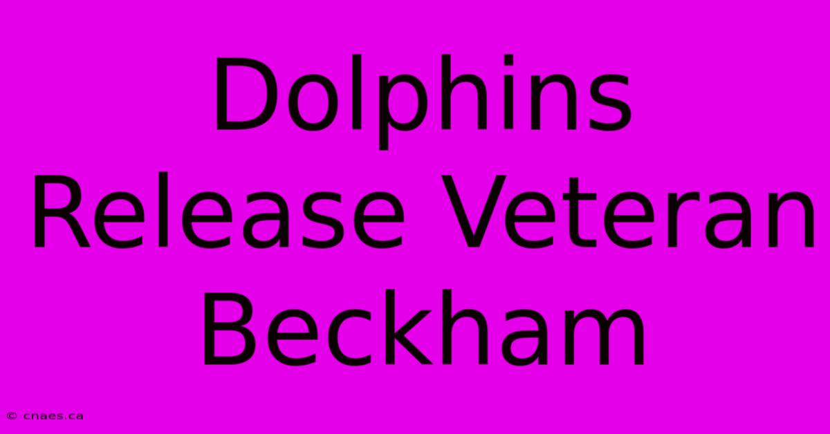 Dolphins Release Veteran Beckham