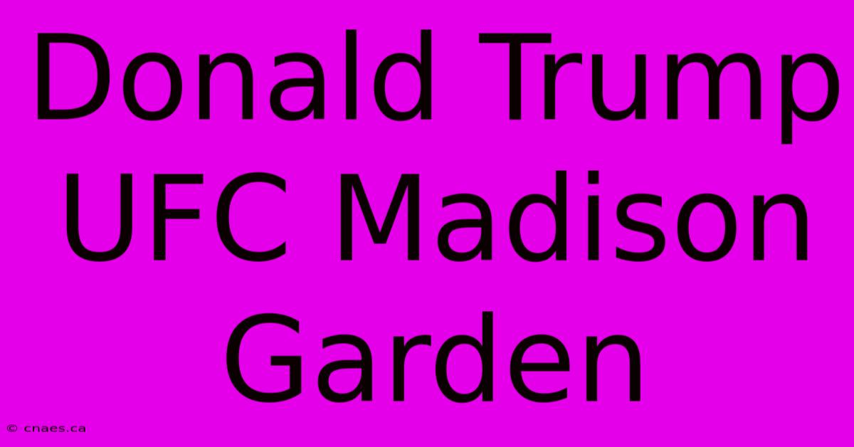 Donald Trump UFC Madison Garden