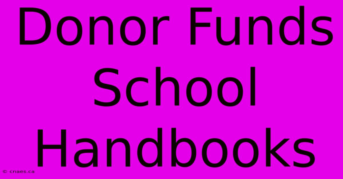 Donor Funds School Handbooks