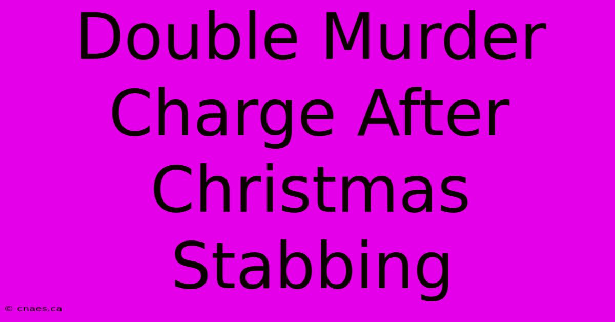 Double Murder Charge After Christmas Stabbing