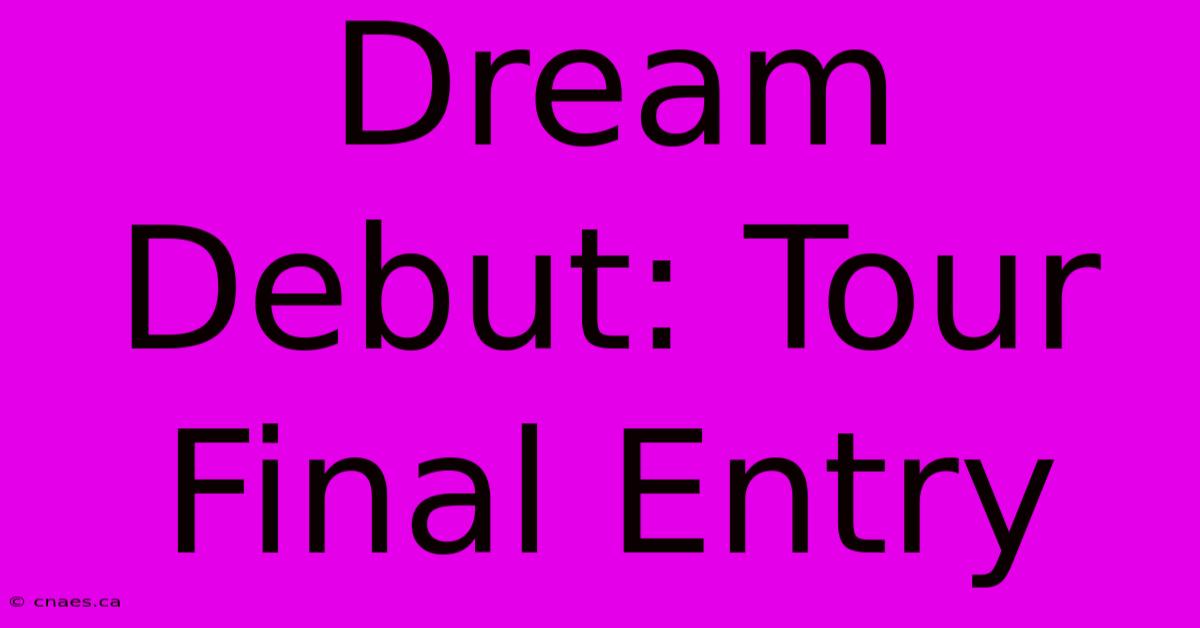 Dream Debut: Tour Final Entry