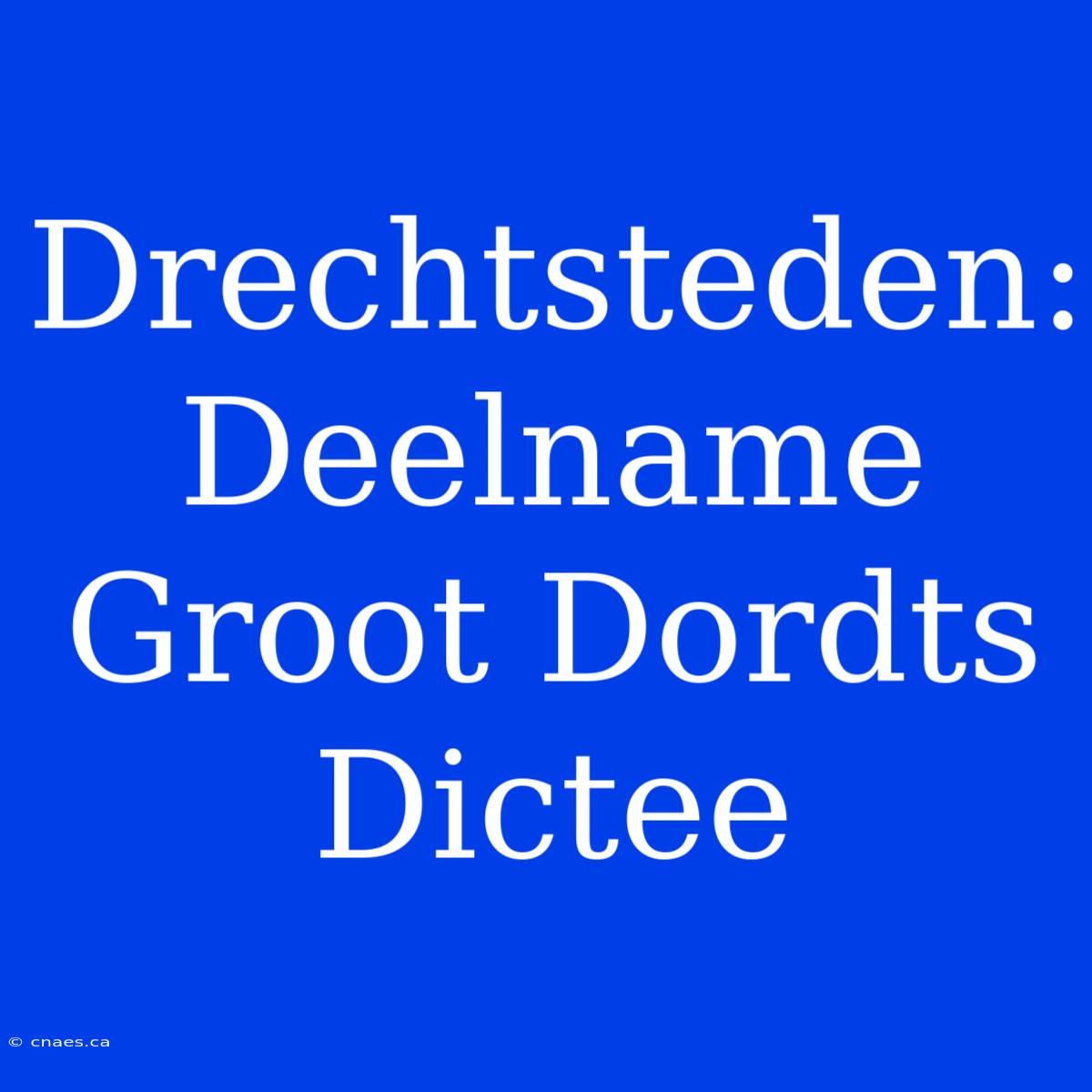 Drechtsteden: Deelname Groot Dordts Dictee