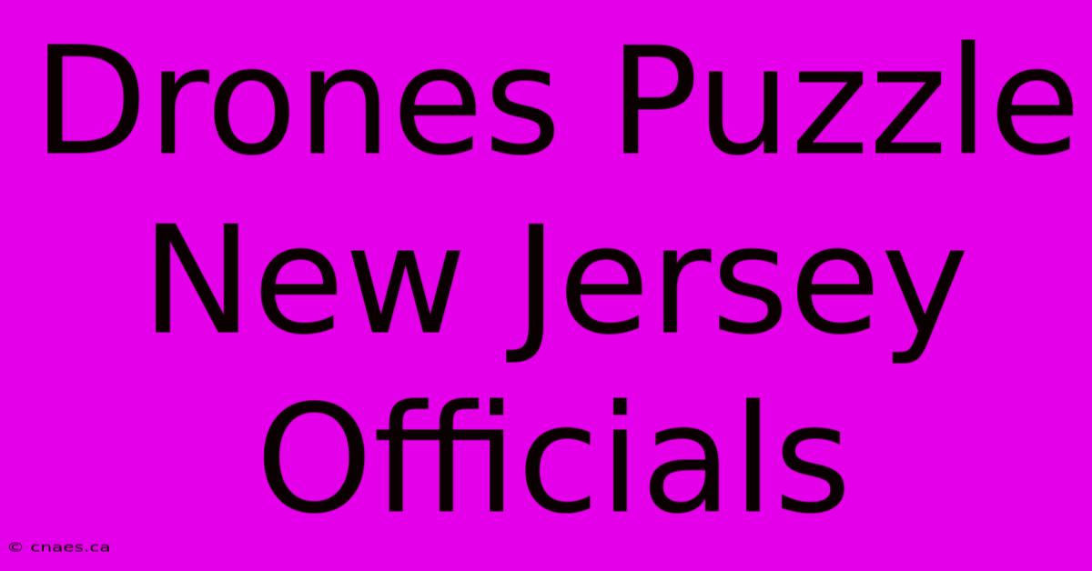 Drones Puzzle New Jersey Officials