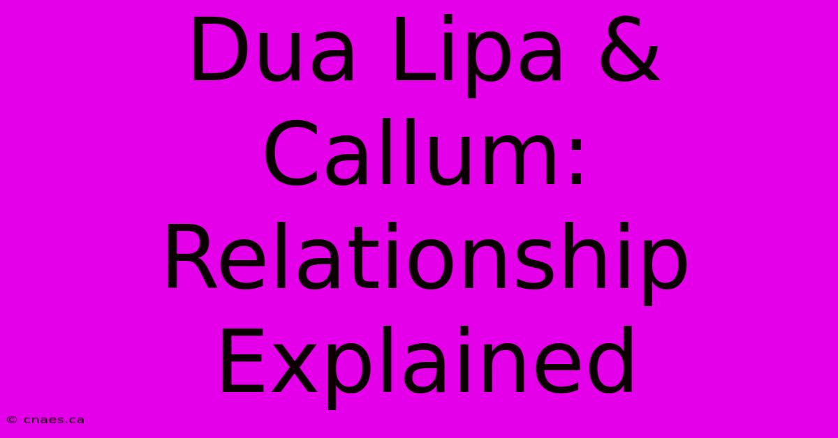 Dua Lipa & Callum: Relationship Explained