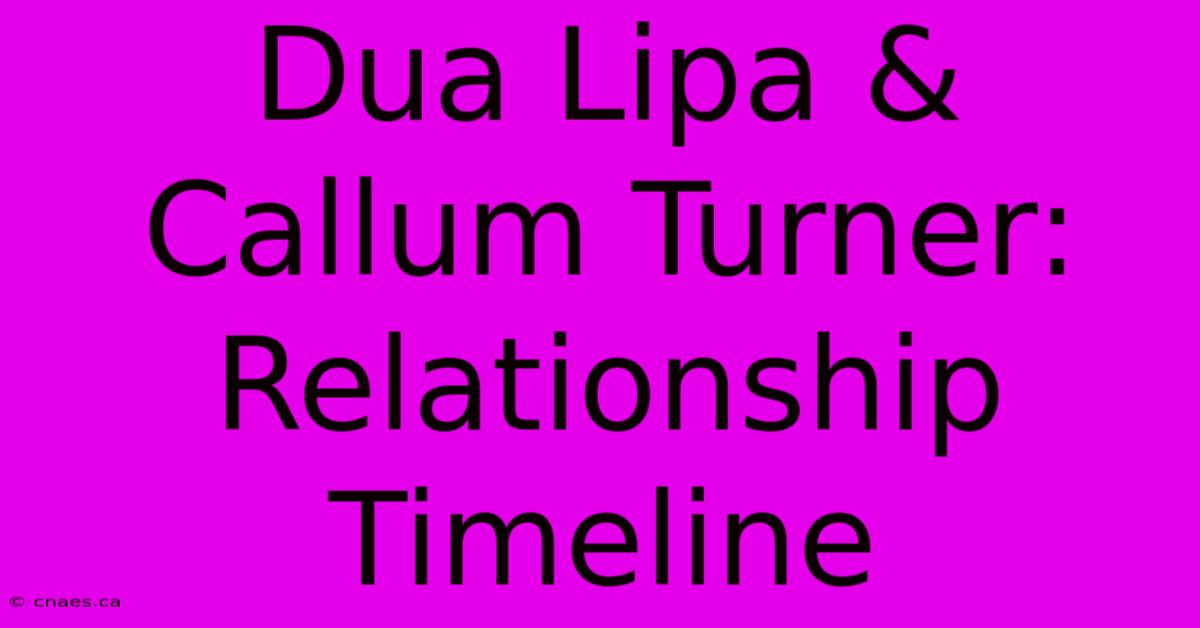 Dua Lipa & Callum Turner: Relationship Timeline