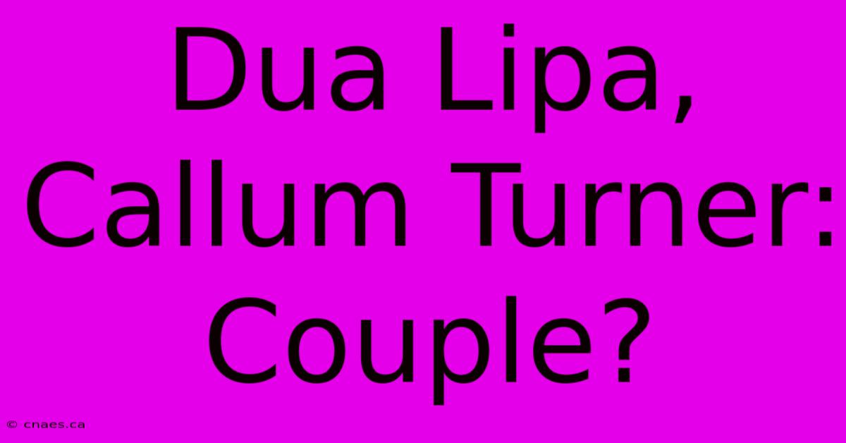 Dua Lipa, Callum Turner: Couple?