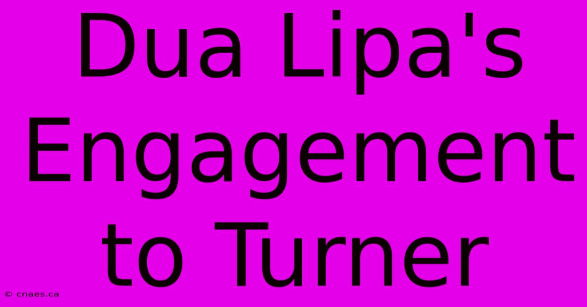 Dua Lipa's Engagement To Turner