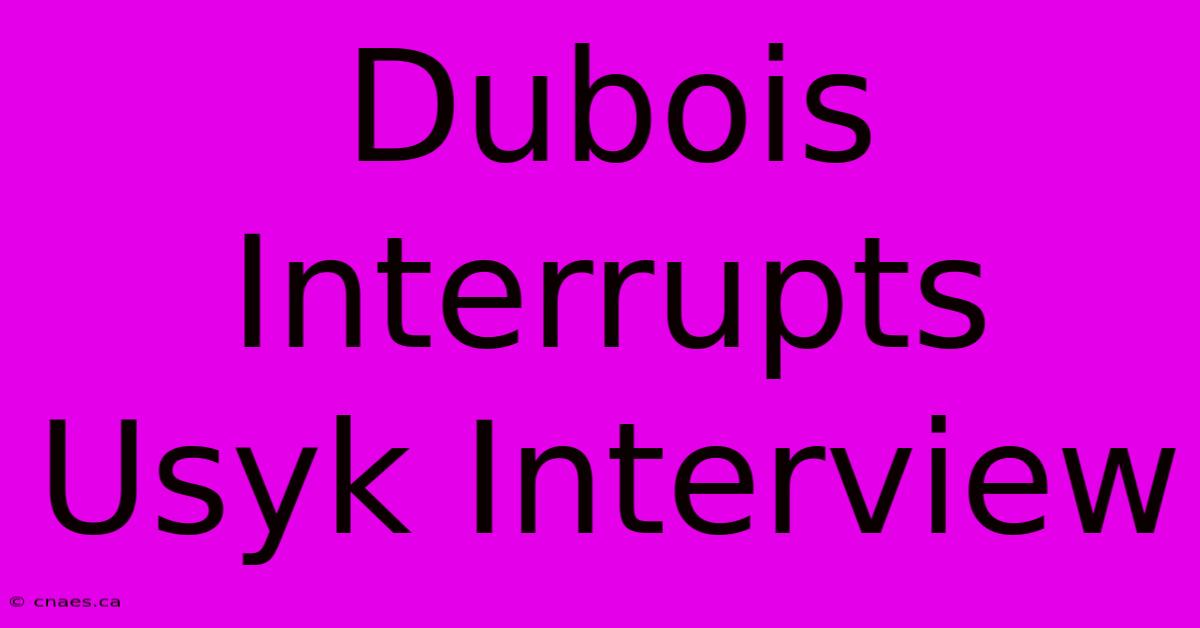 Dubois Interrupts Usyk Interview