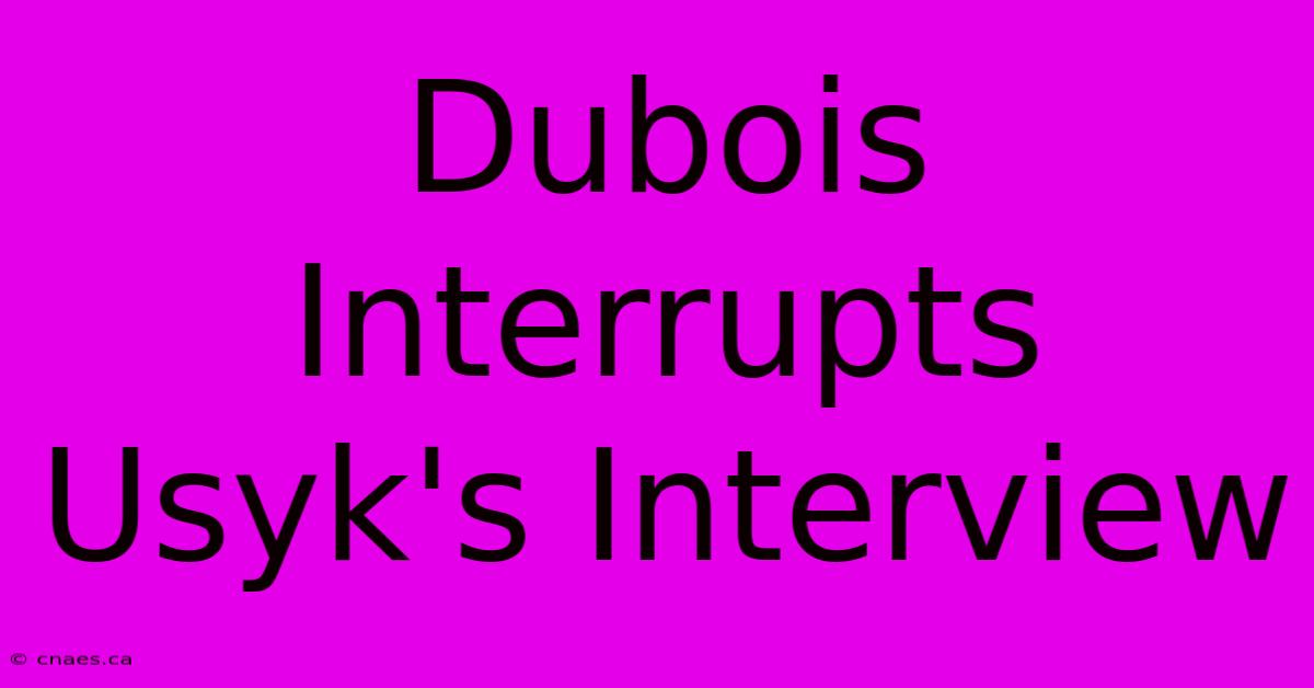 Dubois Interrupts Usyk's Interview