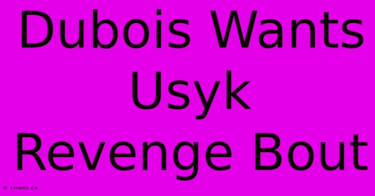 Dubois Wants Usyk Revenge Bout