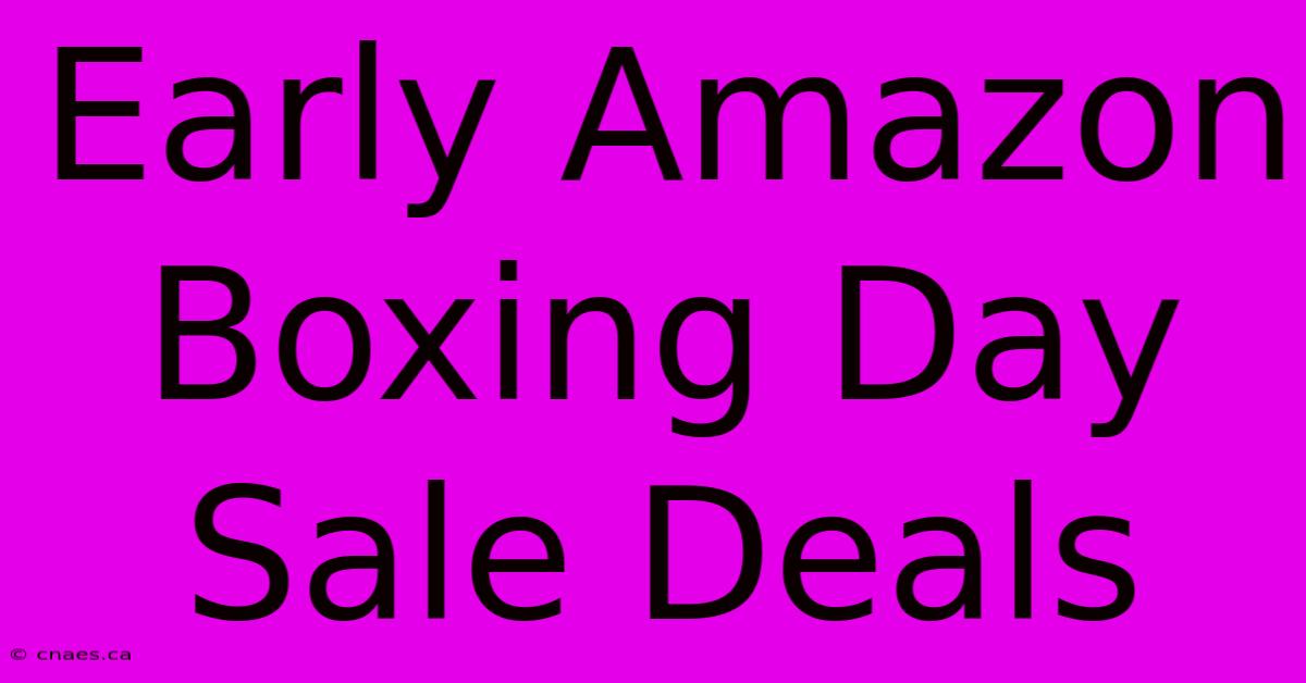 Early Amazon Boxing Day Sale Deals