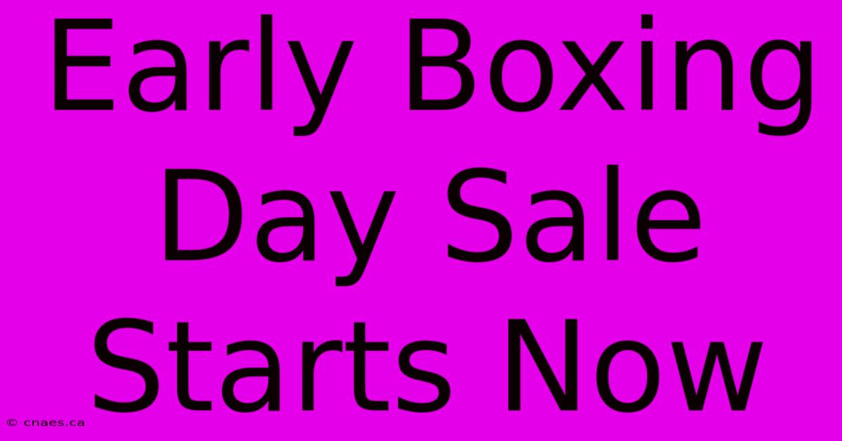 Early Boxing Day Sale Starts Now