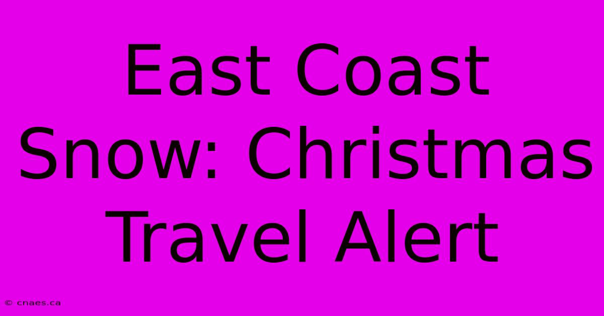 East Coast Snow: Christmas Travel Alert