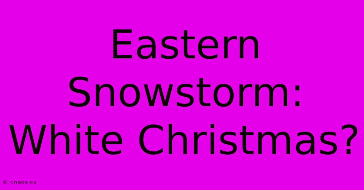 Eastern Snowstorm: White Christmas?