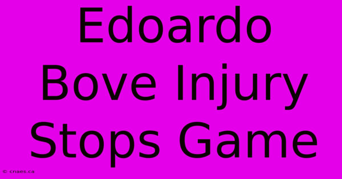 Edoardo Bove Injury Stops Game