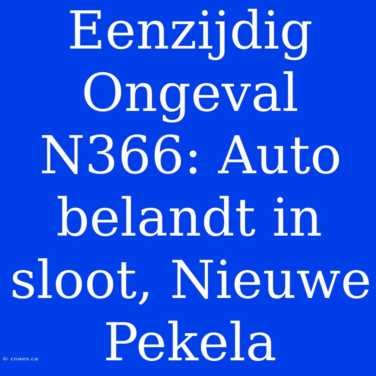 Eenzijdig Ongeval N366: Auto Belandt In Sloot, Nieuwe Pekela