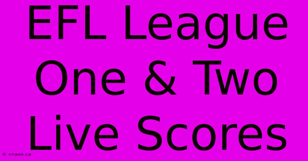 EFL League One & Two Live Scores