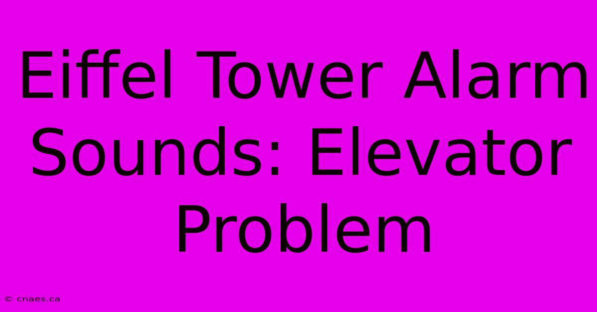 Eiffel Tower Alarm Sounds: Elevator Problem