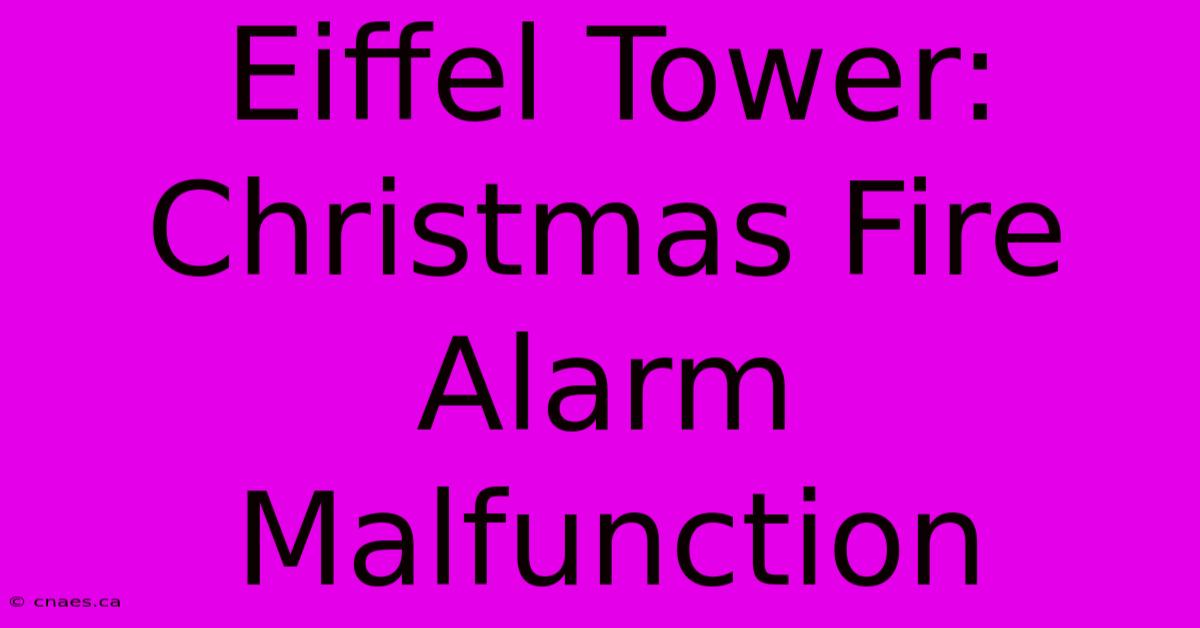 Eiffel Tower: Christmas Fire Alarm Malfunction