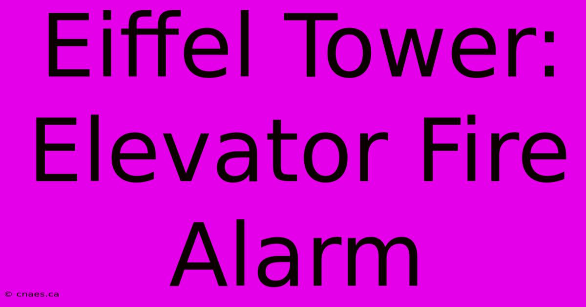 Eiffel Tower: Elevator Fire Alarm