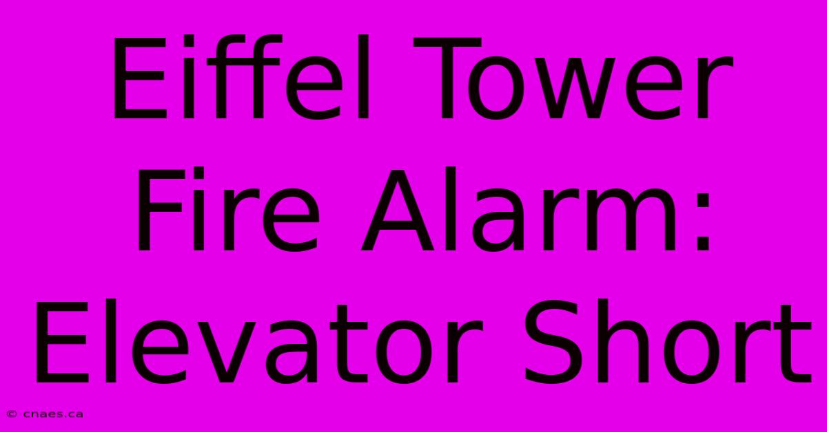 Eiffel Tower Fire Alarm: Elevator Short