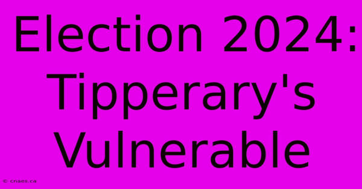 Election 2024: Tipperary's Vulnerable