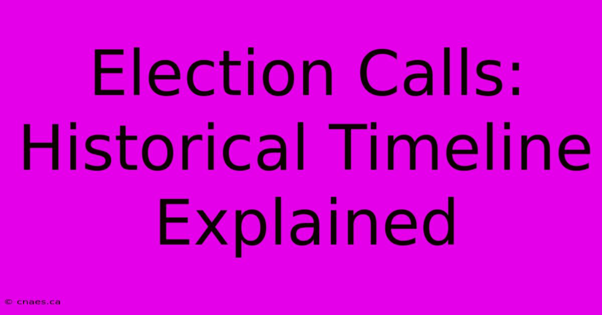 Election Calls: Historical Timeline Explained