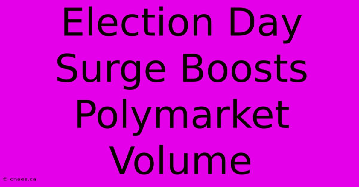 Election Day Surge Boosts Polymarket Volume