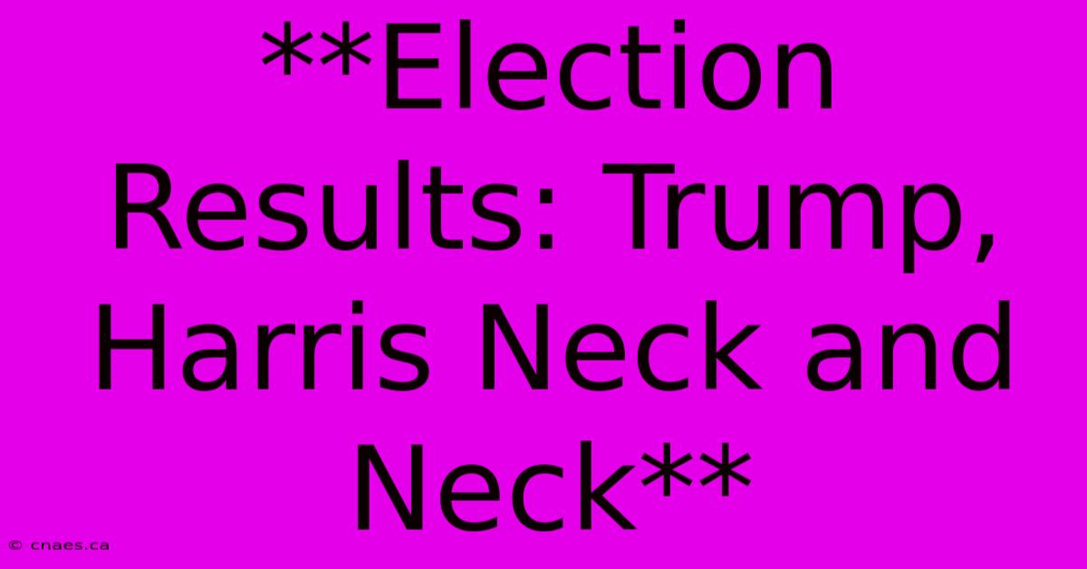 **Election Results: Trump, Harris Neck And Neck**