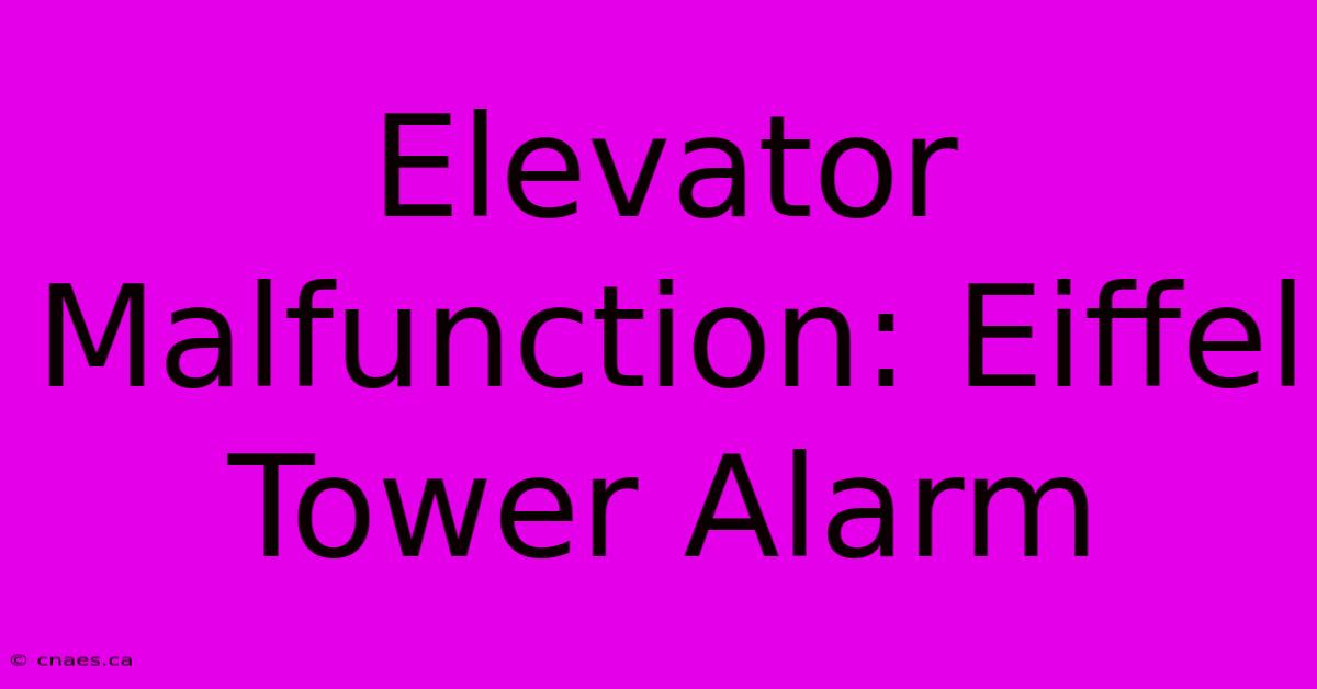 Elevator Malfunction: Eiffel Tower Alarm