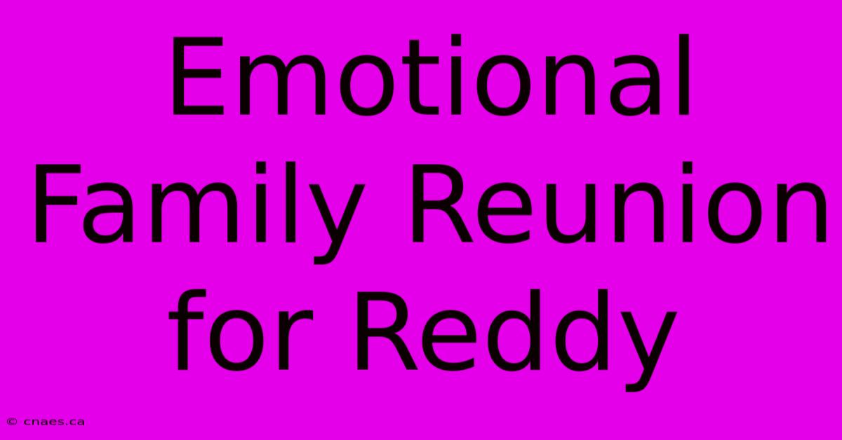 Emotional Family Reunion For Reddy