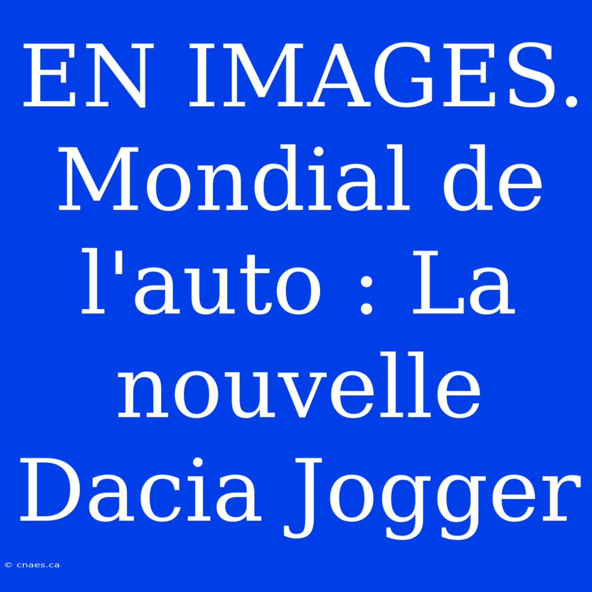 EN IMAGES. Mondial De L'auto : La Nouvelle Dacia Jogger