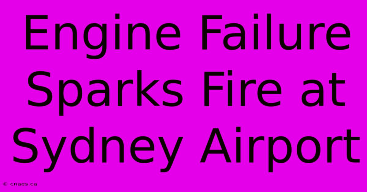 Engine Failure Sparks Fire At Sydney Airport