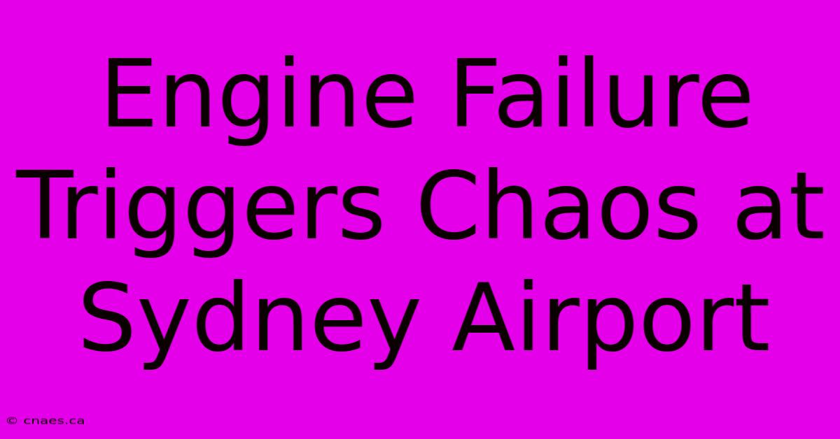 Engine Failure Triggers Chaos At Sydney Airport 